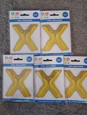 Balloon Gold Foil [X] 14 IN - Pack of 5